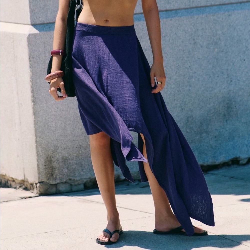 NWT Free People “plummery” Indigo Sweater Skirt - new; flawless